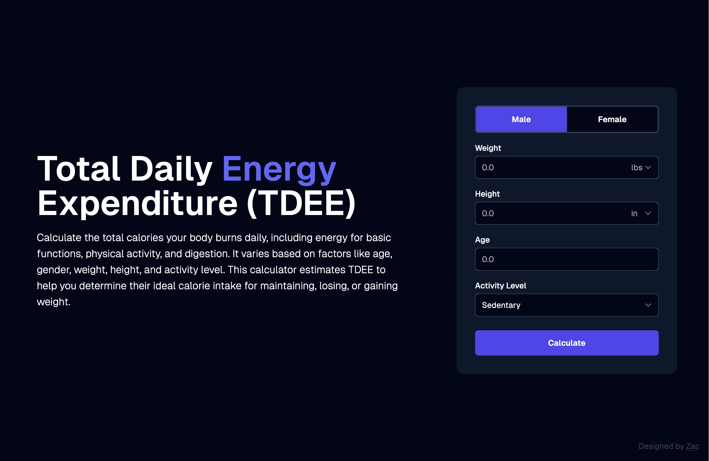 TDEE Calculator
